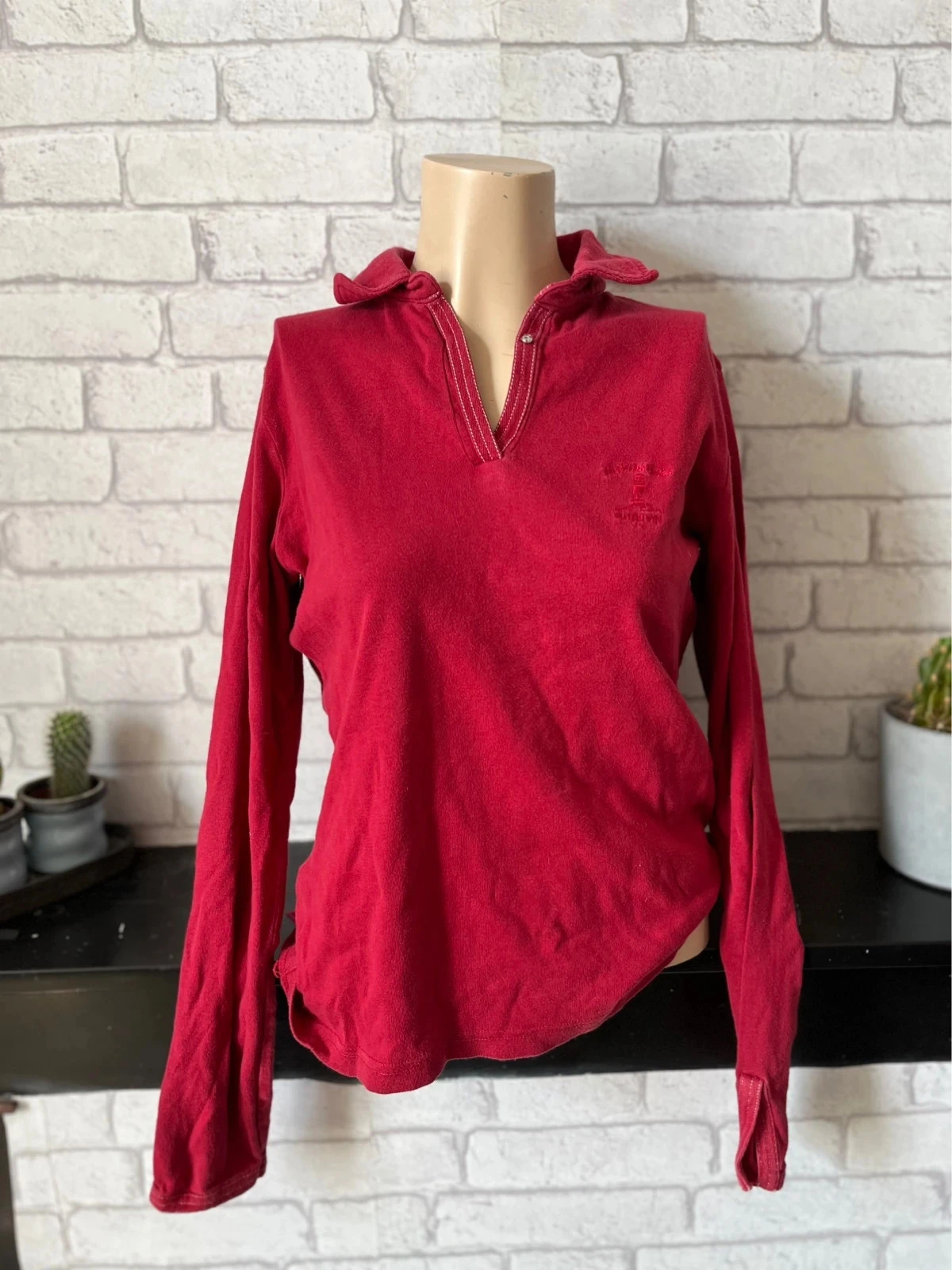 Polo femme manches longues rouge – Burton – Taille 36